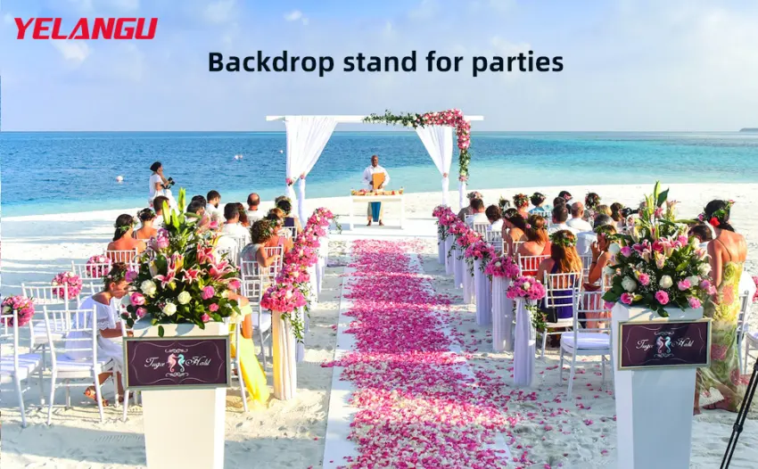 YELANGU 10Ft Photo Backdrop Stand, Adjustable Background Support for Parties. Portable Banner Back Drop Stand for Photography,Wedding and Advertising Display - backdrop stand for parties