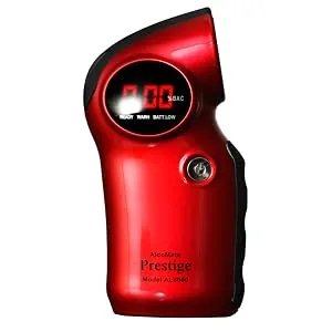 AlcoMate Prestige AL6000 RED | Professional Grade Breathalyzer | US DOT & US Coast Guard Approved | Globally Patented Replaceable Sensor Module - AlcoMate Prestige Red