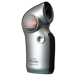 AlcoMate Prestige AL6000 RED | Professional Grade Breathalyzer | US DOT & US Coast Guard Approved | Globally Patented Replaceable Sensor Module - AlcoMate Prestige Silver