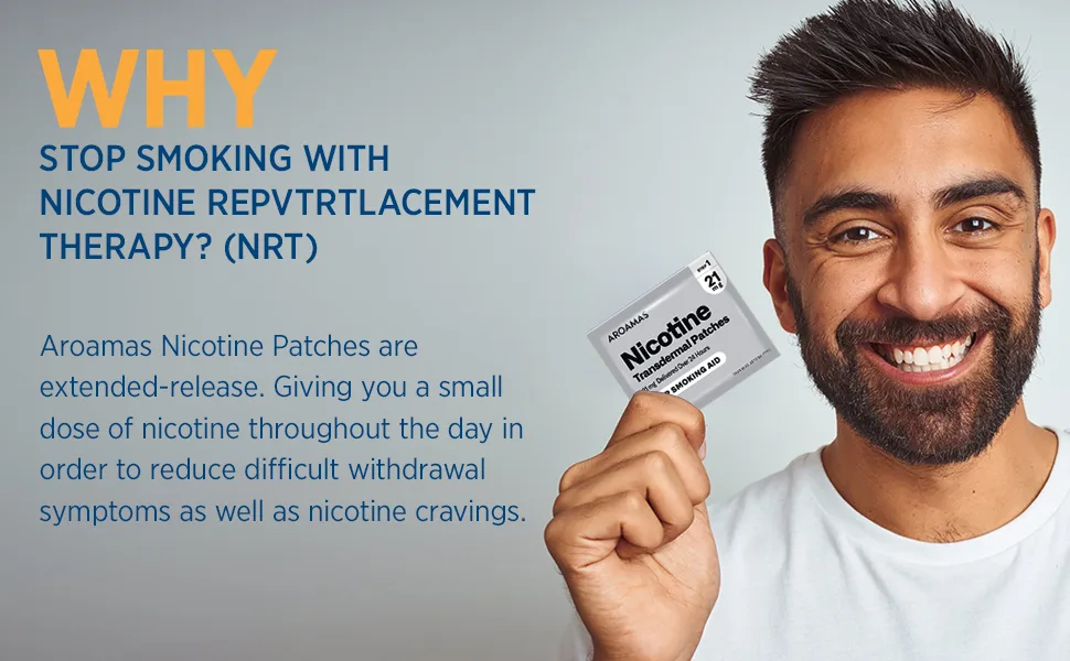 Aroamas Cot Aroamas Nicotine Patches to Help Quit Smoking, Stop Smoking - Delivered Over 24 Hours Transdermal System Aids That Work | Steps 1, 2, and 3 56 (8 Week Kit) - Nicotine Patches Stop Smoking