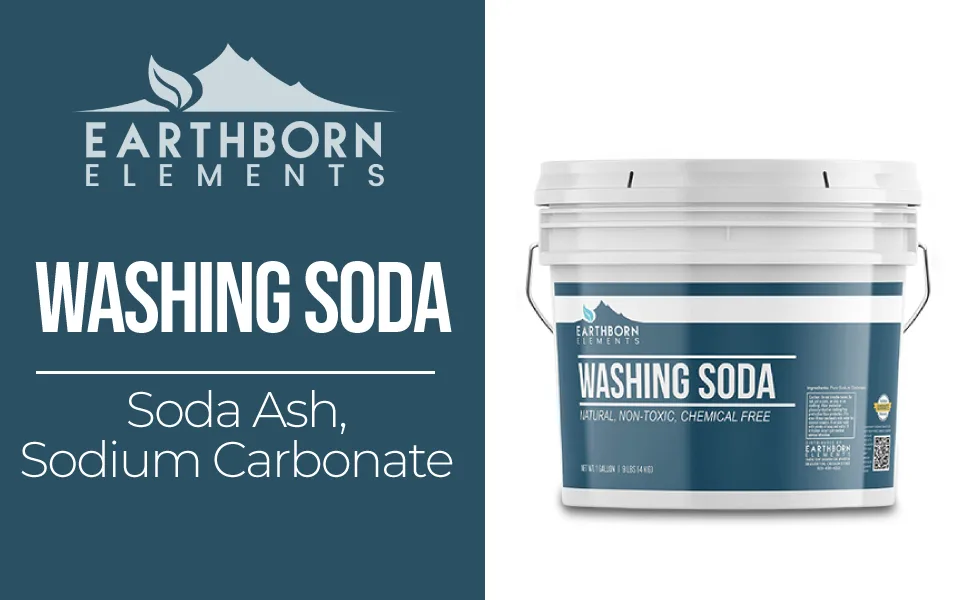 Earthborn Elements Washing Soda (1 Gallon), Soda Ash, Sodium Carbonate, Non-Toxic Laundry Booster 9 Pound (Pack of 1) - Earthborn Elements Washing Soda