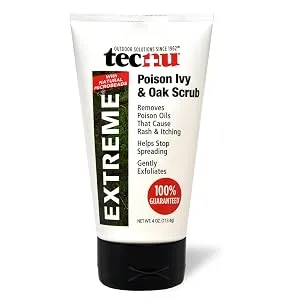 Tecnu Extreme Poison Ivy & Oak Scrub Individual Use Packets, 0.5 Ounce (Pack of 50) - technu tech nu extreme calamine prevent poison ivy rash cure oak hydrocortisone itching spreading