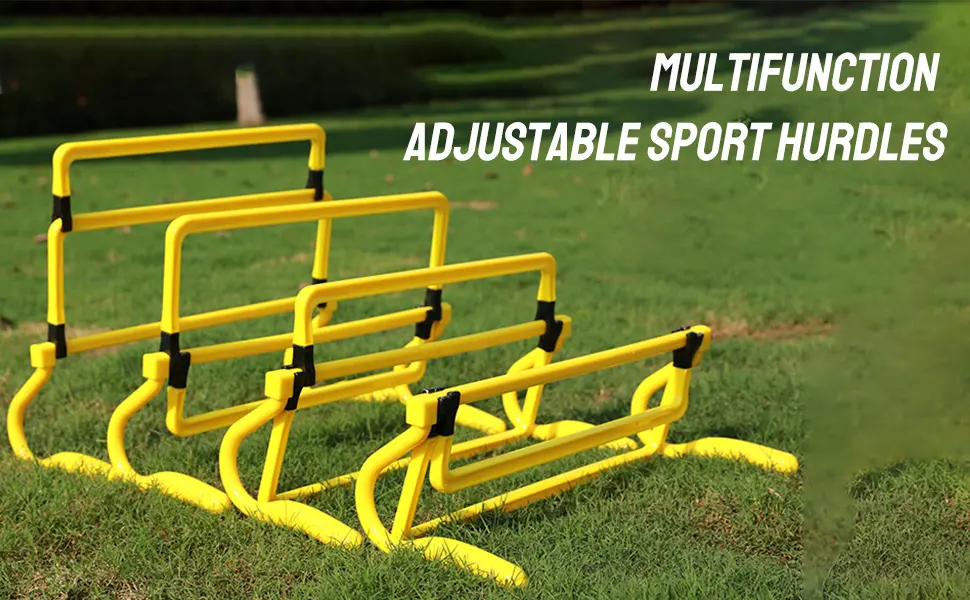 ASENVER 4 Height Adjustable Speed Training Hurdles Fitness & Speed Training Equipment Set of 5 - product information 2