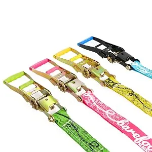 Barefoot Slackline Kit 60ft (18m) Complete Set Including, Ratchet, Training Line, Bark Protectors & Instructions! Designed for Both Kids & Adults - 3 Colors Available (Azure Blue) - Barefoot slackline lines and ratchets in all 4 colours