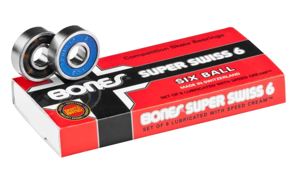 Bones Super Swiss 6 Skateboard Bearings 8 Pack - Bones Super Swiss 6 8 pk