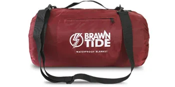 BRAWNTIDE Large Outdoor Waterproof Blanket - Quilted, Extra Thick Fleece, Warm, Windproof, Sandproof, Includes Stuff Sack, Shoulder Strap, Ideal for Beaches, Picnics, Camping, Stadiums, Dogs, Car Wine - Brawntide Waterproof Outdoor Blanket Stuff Sack Shoulder Strap