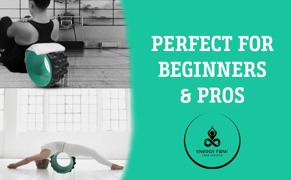 ENERGY FLOW |Back Roller, Back Stretcher & Spine Cracker For Back PainDeep Tissue MassageYoga Back Roller Yoga Wheel For Back Pain Relief Stretching Strong & Improving Flexibility Of Your Back - Deep Tissue Massage