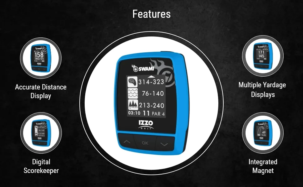 Swami Kiss Golf GPS Rangefinder - Handheld Golf GPS rangefinder, Distance Measurement Device Multi - features