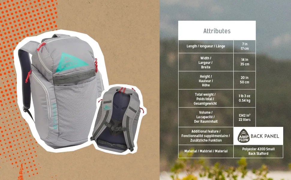 Kelty Redwing Backpack for Daily Carry, Day Hikes, School - Internal Frame, Hip Belt, Updated for 2022 (22L / Smoke) 22l Smoke - redwing 22L backpack