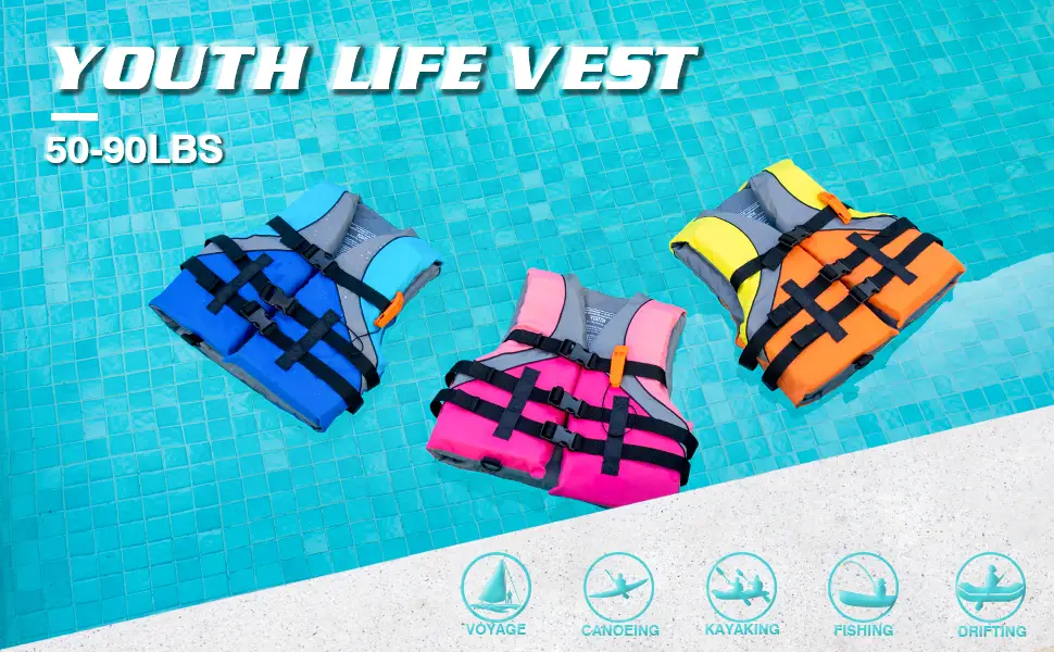 Leader Accessories Youth USCG Approved Life Jacket Vest Boating Vest Pink - youth 1