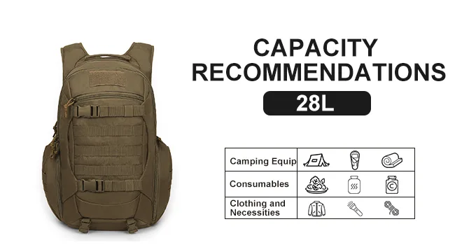Mardingtop Tactical Backpack for Men,Military Molle Backpack for Hiking,Motorcycle Backpack,28L EDC Backpack M6290-28l-a Black - 6290