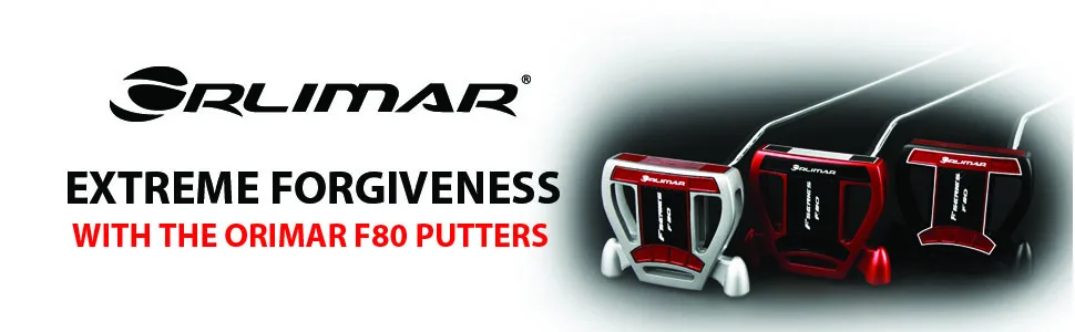 Orlimar Golf Clubs Black-Silver F80 Mallet Style Putter, New Right 34 Inches - 3 Orlimar Putters with text