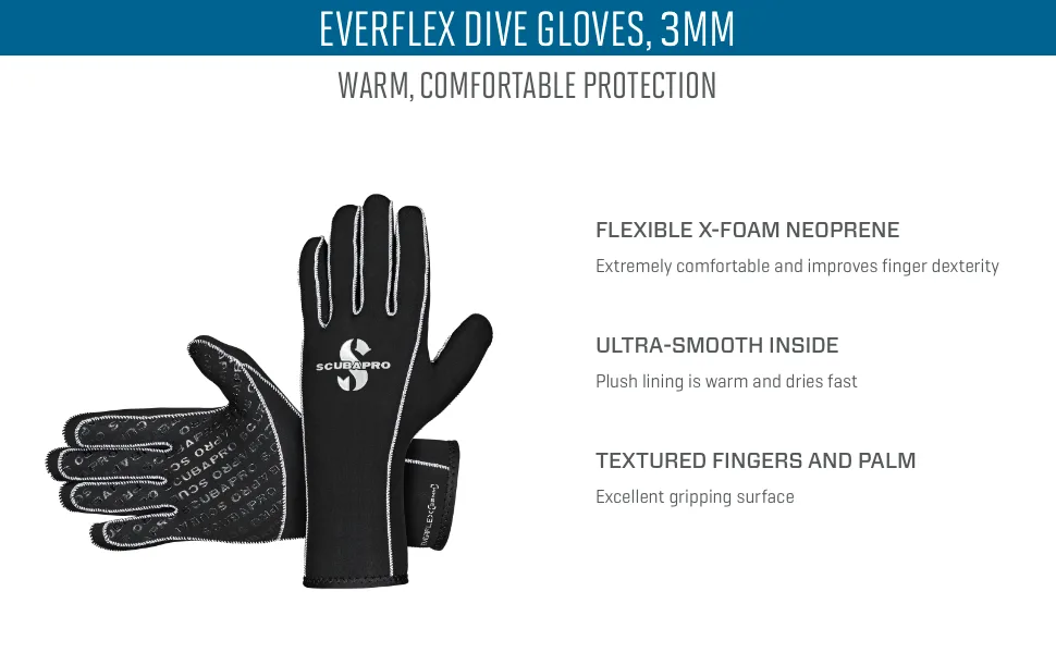 Scubapro Everflex Dive Glove Small - SCUBAPRO Everflex 3mm Dive Gloves