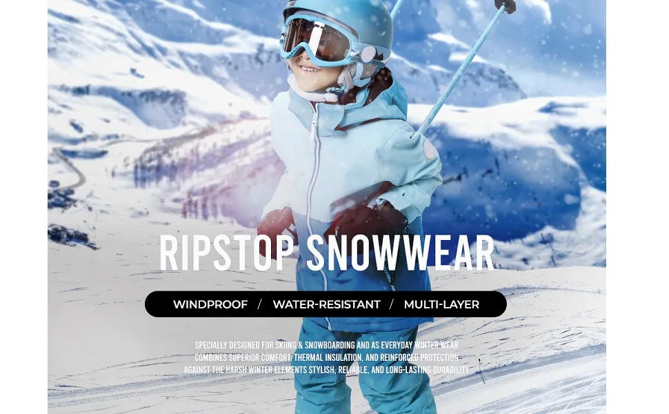 TSLA Kid's Snowboard & Ski Jacket, Waterproof Winter Jacket, Windproof Insulated Snow Jackets with Hood Kids Ski Jacket Black Large - Ripstop Snowwear