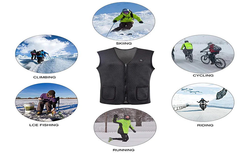 AIMINTSEN Heated Vest, USB Charging Electric Heated Jacket Washable for Women Men Outdoor - heated vest