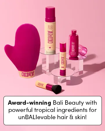 Coco & Eve Bali Bae Self Tan Set (Medium). All Natural Sunless Tanning Mousse. Instant Self Tanning Lotion with Bronzer, Mitt Applicator, Kabuki Brush and Back Applicator for Flawless Application and Bronze. - coco and eve sunny honey bali bronzing tan self tanner