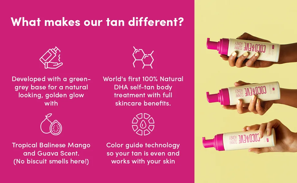 Coco & Eve Bali Bae Self Tan Set (Medium). All Natural Sunless Tanning Mousse. Instant Self Tanning Lotion with Bronzer, Mitt Applicator, Kabuki Brush and Back Applicator for Flawless Application and Bronze. - physics possible saint san seller skin sun tanned tanners want bronceada oscura Auto