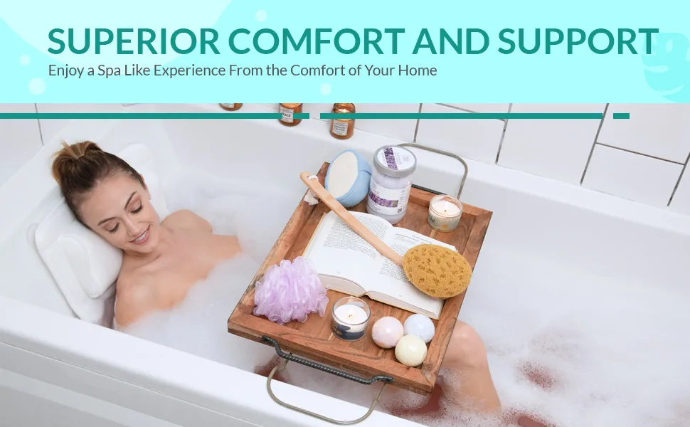 ProCore Products Luxurious Full Body Spa Pillow - Plush Neck Pillow - Extra Seat Cushion for Ultimate Support, Comfort, Relaxation - Full Body Bath Pillow - spa bath pillow, bath mat