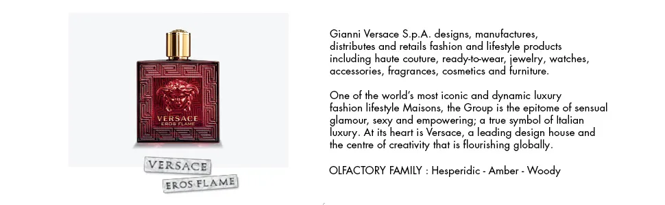 Versace Eros Flame for Men 3.4 oz Eau de Parfum Spray Lemon,Orange 100ml - product information 2