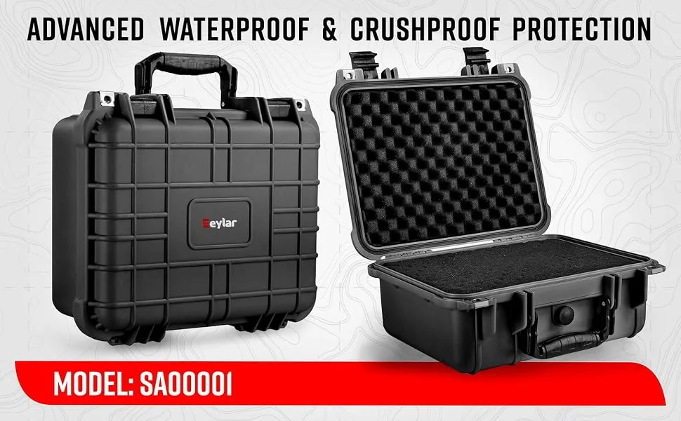 Eylar Protective Hard Camera Case Water & Shock Proof w/Foam TSA Approved 13.37 Inch 11.62 Inch 6 Inch Black - Eylar Gear Case