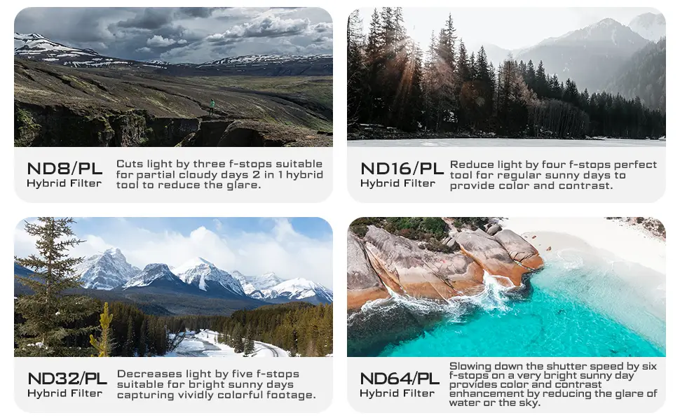 Freewell Bright Day 4Pack ND/PL Filters for Mavic 3 Classic Bright Day Kit - product information 14