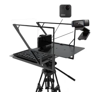 Leeventi Teleprompter I Compatible with iPhone, iPad, Android Smartphones, Photo or Video Camera I Suitable for All tripods I 600g, 30403 cm - USB Webcam Prompter