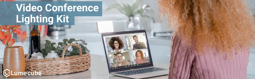 Lume Cube Video Conference Lighting Kit | Live Streaming, Video Conferencing, Remote Working | Lighting Accessory for Laptop, Adjustable Brightness and Color Temperature, Computer Mount Included - Lume Cube Video Conference Lighting Kit