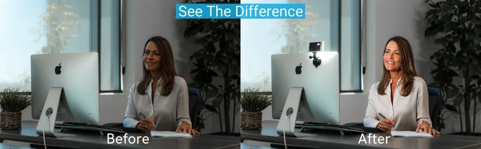 Lume Cube Video Conference Lighting Kit | Live Streaming, Video Conferencing, Remote Working | Lighting Accessory for Laptop, Adjustable Brightness and Color Temperature, Computer Mount Included - Video Conference Lighting Kit
