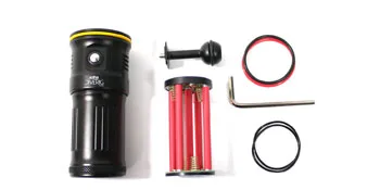 Diving Flashlight Dive Video Light 6000 Lumen Scuba Violet Red White lamp Underwater LED Flashlight Underwater Diving Torch Camera Light 110 Degree Wide Beam Angle 100m/330ft Diving Depth Black - Package included
