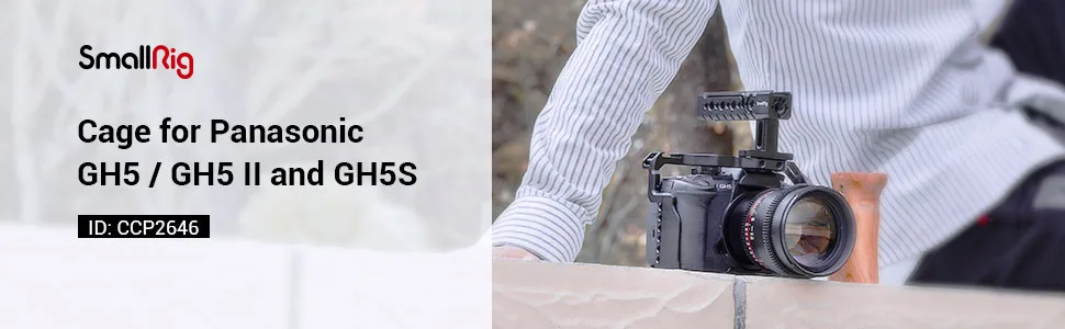 (New Version) SMALLRIG GH5 GH5 II GH5S Camera Cage with Built-in Cold Shoe and NATO Rail for Panasonic GH5 II/ GH5 / GH5S - CCP2646 - CCP2646