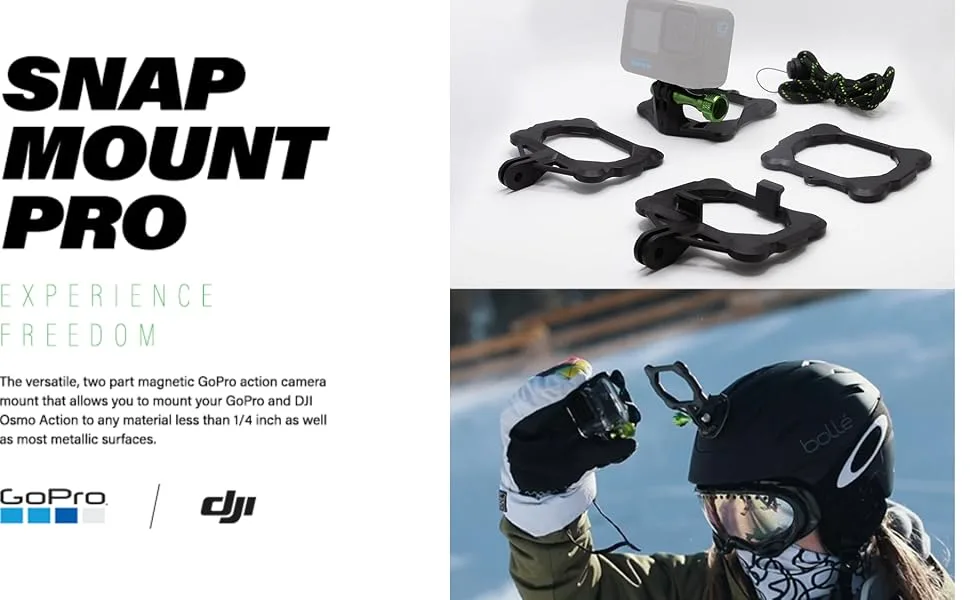SNAP Mounts PRO  Magnetic Action Camera Mount for GoPro Compatible with GoPro Hero, GoPro Max, DJI Osmo Action - Magnetic mount for action cameras