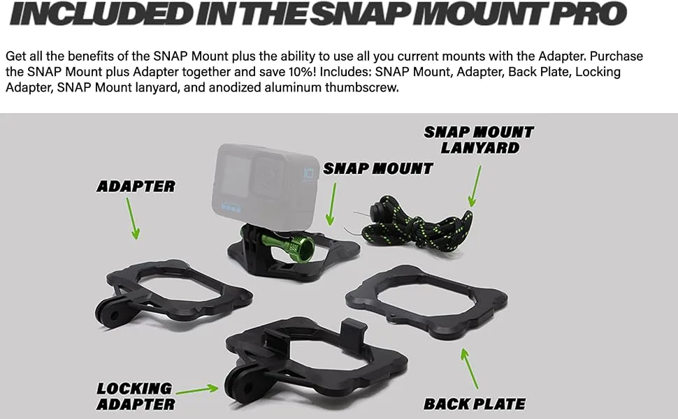 SNAP Mounts PRO  Magnetic Action Camera Mount for GoPro Compatible with GoPro Hero, GoPro Max, DJI Osmo Action - SNAP Mount Pro