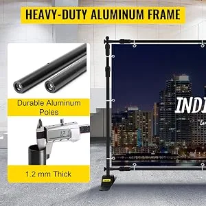 VEVOR 8 X 8 Ft Banner Stand Adjustable Height and Width Display Backdrop Lightweight Portable Trade Show Wall for Photography 88feet - banner stand