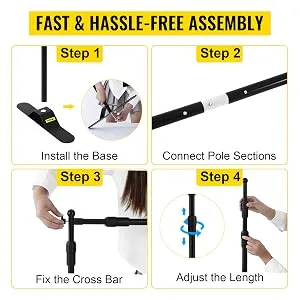 VEVOR 8 X 8 Ft Banner Stand Adjustable Height and Width Display Backdrop Lightweight Portable Trade Show Wall for Photography 88feet - banner stand