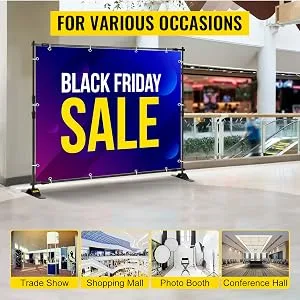 VEVOR 8 X 8 Ft Banner Stand Adjustable Height and Width Display Backdrop Lightweight Portable Trade Show Wall for Photography 88feet - product information 7