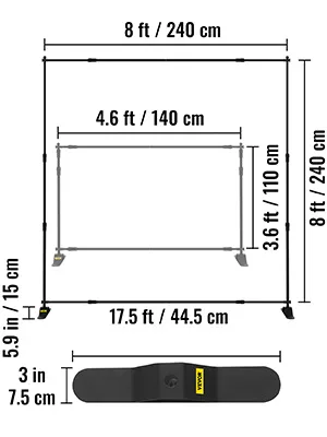 VEVOR 8 X 8 Ft Banner Stand Adjustable Height and Width Display Backdrop Lightweight Portable Trade Show Wall for Photography 88feet - product information 8
