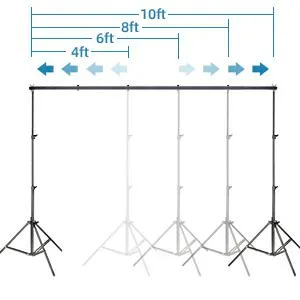 Backdrop Stand 6.5x10ft, ZBWW Photo Video Studio Adjustable Backdrop Stand for Parties, Wedding, Photography, Advertising Display with 12 pcs Balloons Update Version 6.5*10ft with Balloons - Backdrop Stand