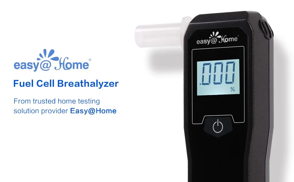 EasyHome Breathalyzer, Professional-Grade Portable Fuel Cell Breath Alcohol Tester, Personal BAC Level Tracker Color Backlit Digital Notifications, 5 mouthpieces EAT-05FL - breathalyzer