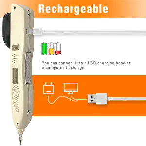 Electronic Acupuncture Pen Pain Relief Therapy Meridian Pen Find Acupoints Automatically with 3 Massage Heads Rechargeable 508B - acupuncture pen