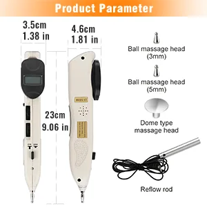 Electronic Acupuncture Pen Pain Relief Therapy Meridian Pen Find Acupoints Automatically with 3 Massage Heads Rechargeable 508B - acupuncture pen