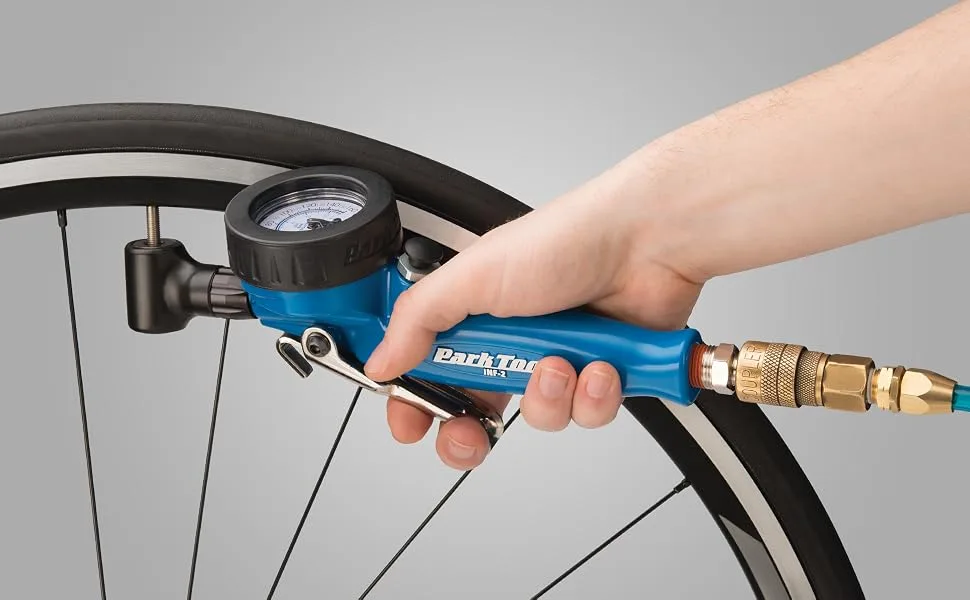 Park Tool Shop Inflator - Park Tool INF-2 in use