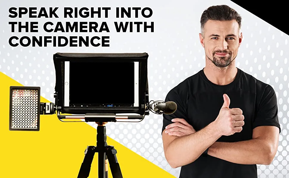 Glide Gear V2 Tablet Professional All Metal Teleprompter - Speak with Confidence