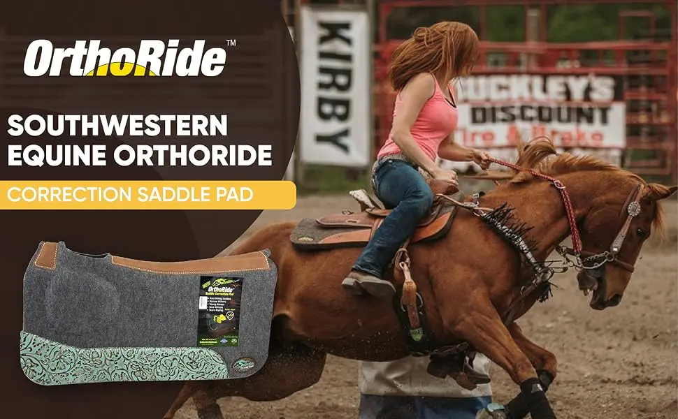 OrthoRide Correction Saddle Pad Western Saddle Pads - Made in USA 31 x 32 Natural Leathers - Correction saddle pad