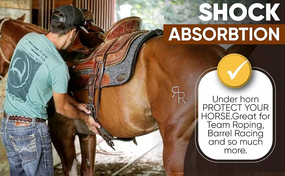 OrthoRide Correction Saddle Pad Western Saddle Pads - Made in USA 31 x 32 Natural Leathers - Shock absorbition