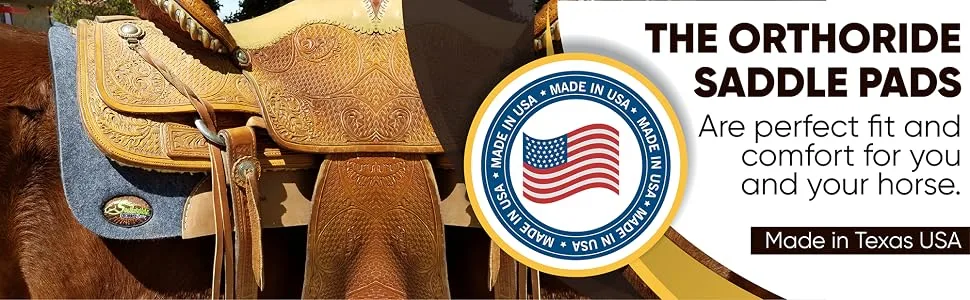 OrthoRide Correction Saddle Pad Western Saddle Pads - Made in USA 31 x 32 Natural Leathers - The orthoride saddle pads