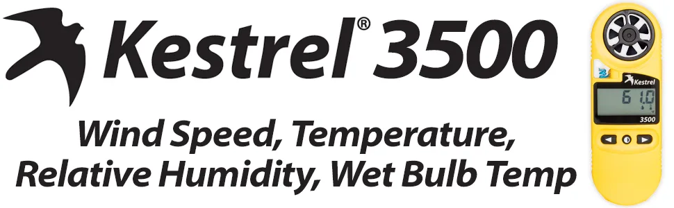 Kestrel 3500 Weather Meter/Digital Psychrometer Olive Drab With Nv Backlight - Kestrel 3500 measures wind speed, temperature, relative humidity, and wet bulb temp