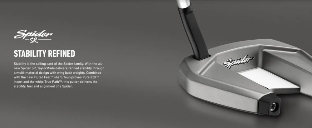 TaylorMade Spider SR Putter Platinum/White Single Bend Left 35" Platinum/White Single Bend - Stability Refined
