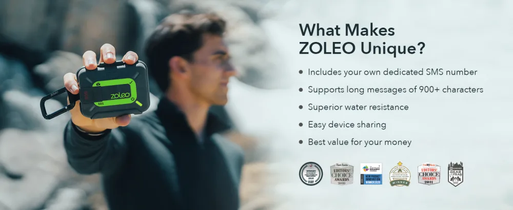 ZOLEO Satellite Communicator  Two-Way Global SMS Text Messenger & Email, Emergency SOS Alerting, Check-in & GPS Location  Android iOS Smartphone Accessory - ZOLEO