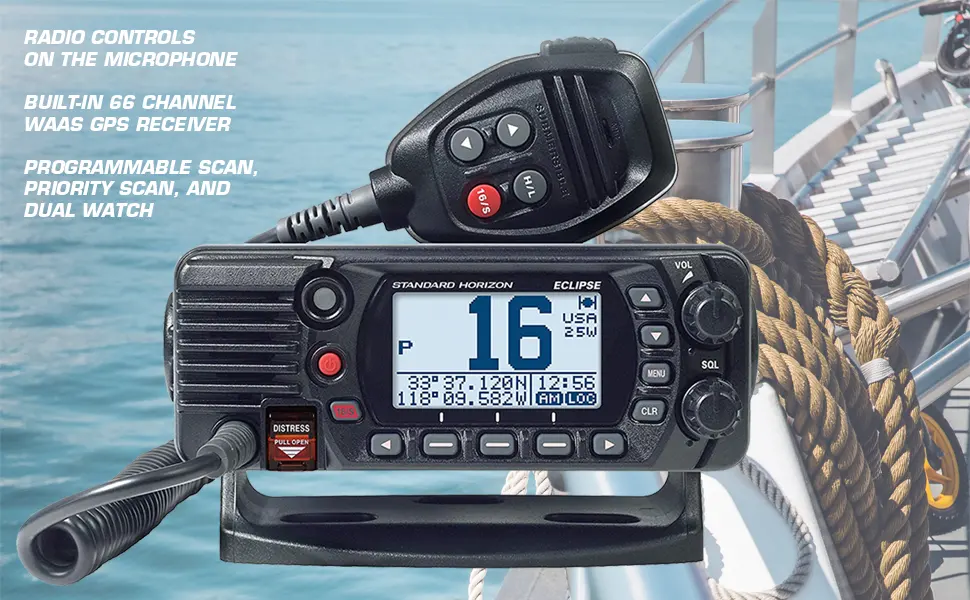 STANDARD HORIZON GX1400B VHF, Basic, Black,Small - GX1400 Eclipse Series VHF Black