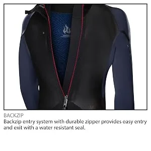 O'Neill Men's Epic 3/2mm Back Zip Full Wetsuit Medium Tall Black/Black/Black - back zip